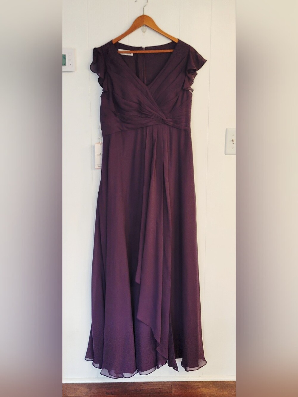 JJs House Plum Chiffon  Maxi Dress